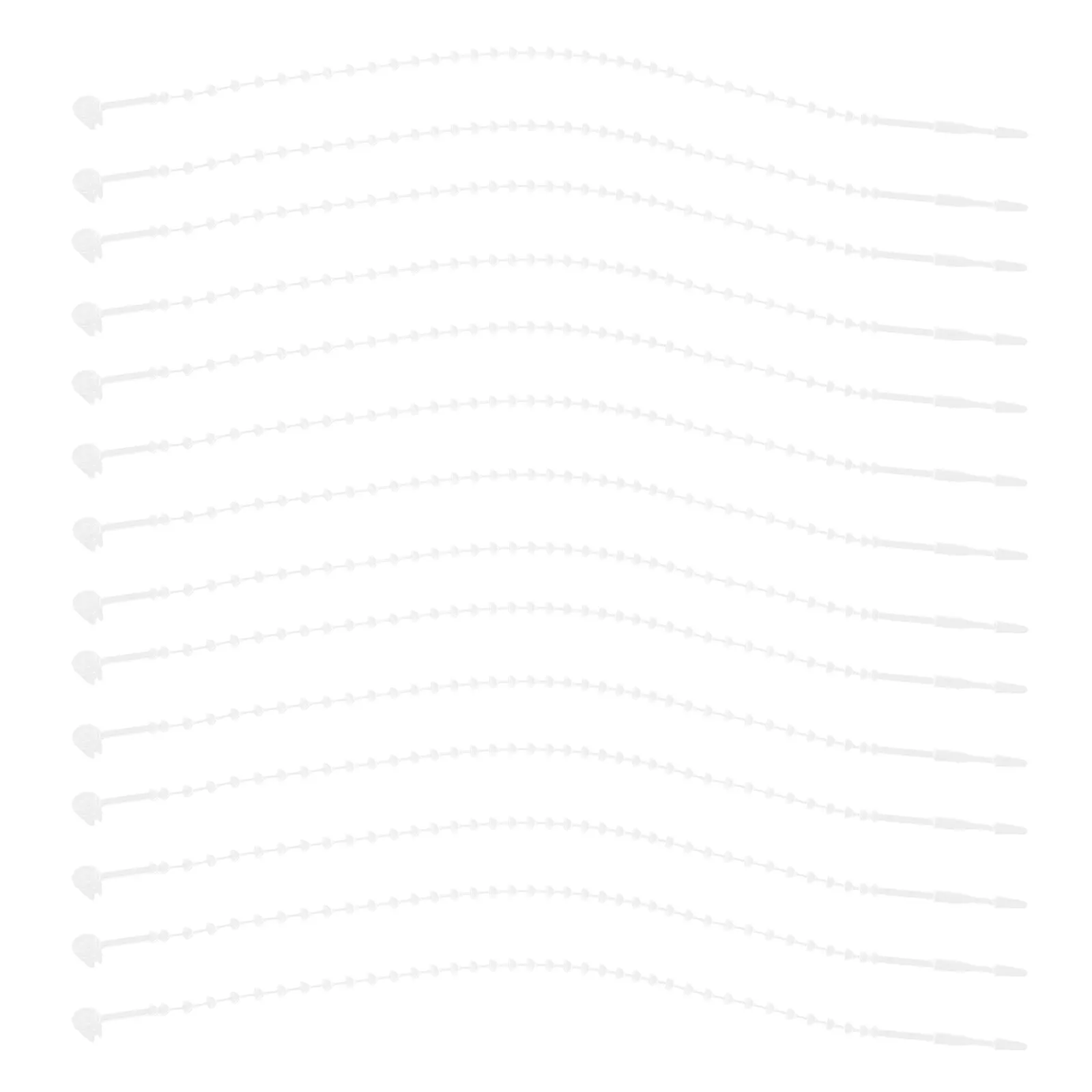 1Pack Hang Tag Loop Beaded Cable Tie Clear Adjustable Plastic Fastener for Retail Office Clothing String