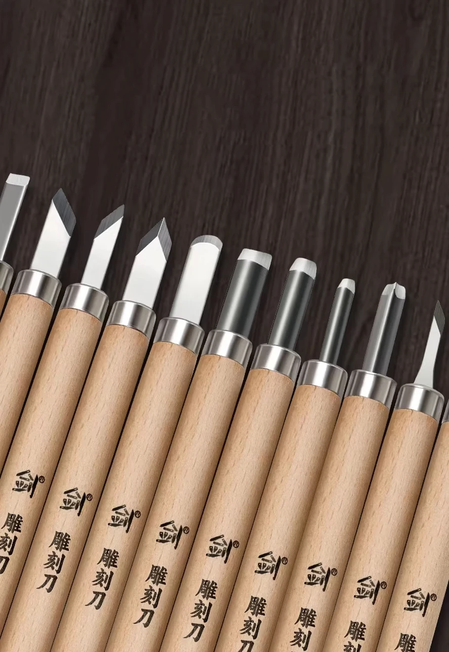 Wood Carving Tools Set, Alloy Steel Knives, Wood Handle, for Woodworking, Seal Cutting, Rubber Stamp, Art Supplies & DIY Craft
