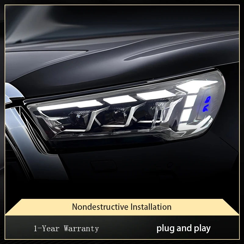 Powerful Headlights for Cars Toyota Hilux 2021-2024 Front Lamp Projector Lens DRL Full LED Turn Signal Tools Car Accessories