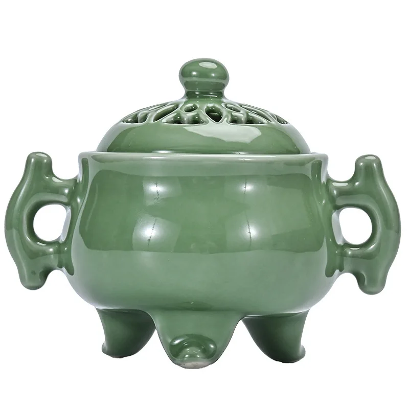 Household celadon offering Buddhist utensils incense burner high temperature electronic timing aromatherapy burner