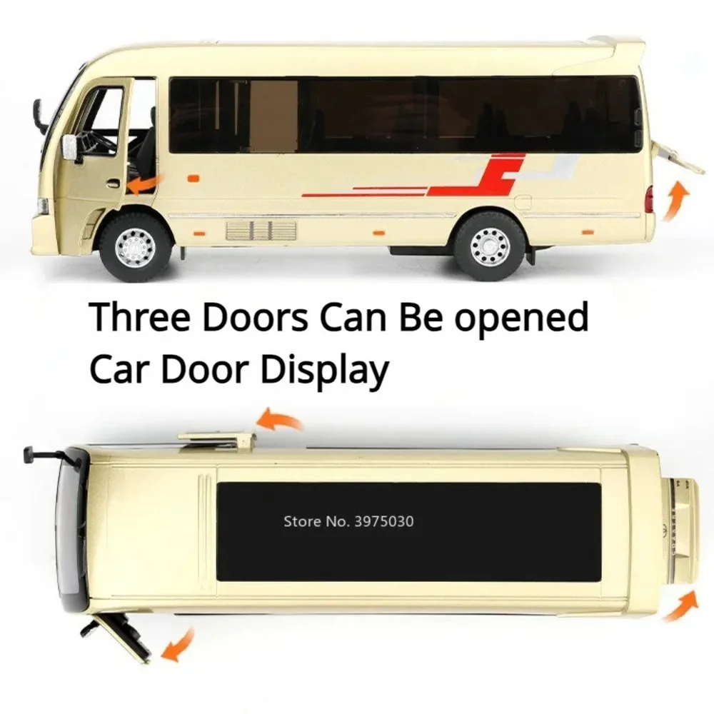 1:32 Coaster Prado Miniatuur Model Speelgoed Auto Legering Diecast Deuren Geopend Trek Geluid Licht Rubberen Banden Voertuigen voor Kinderen Geschenken