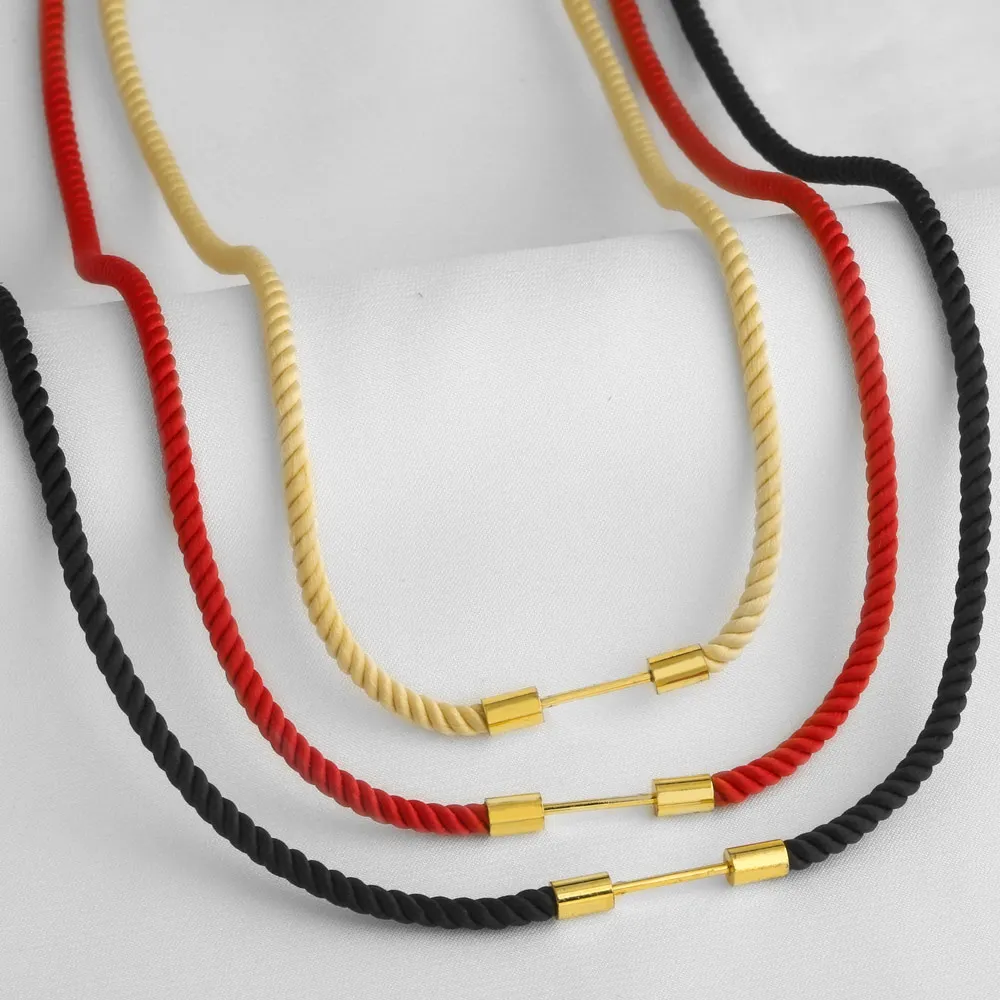 OCESRIO Twist Rope Chain Copper Gold Plated Cord Necklace for DIY Women Pendant Jewelry Making Components Wholesale nkeb410