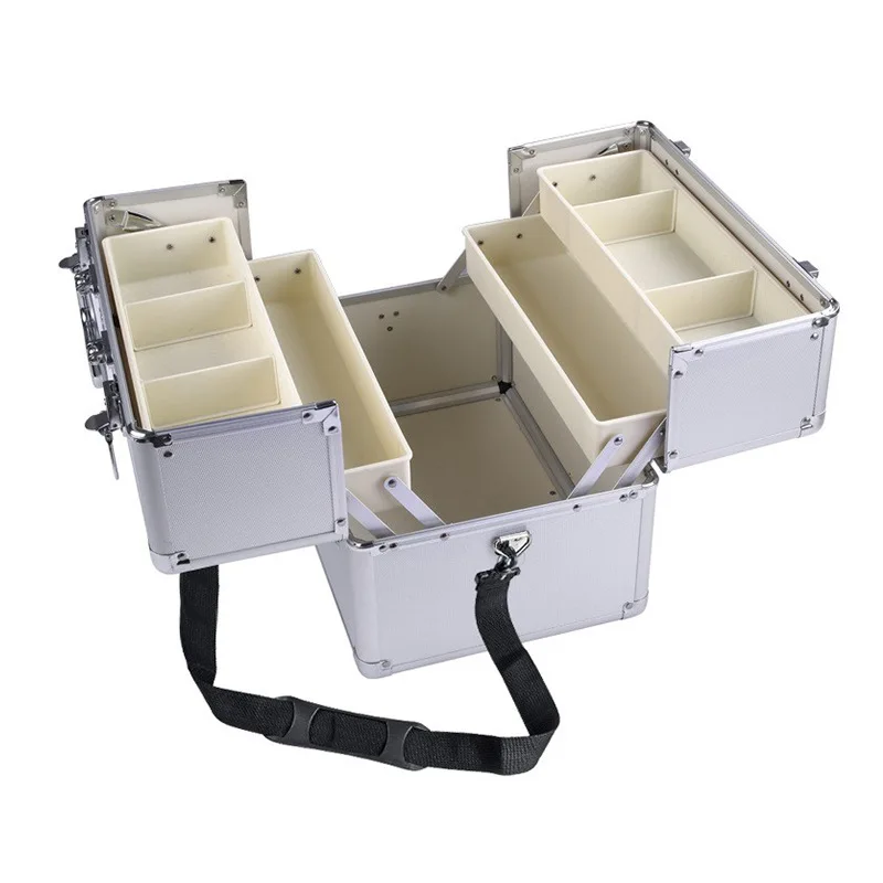 Three-Layer Medicine Box Aluminum Alloy Double-Open Large Hospital Clinic Set Medicine Bag Storage Medicine Box First Aid Box
