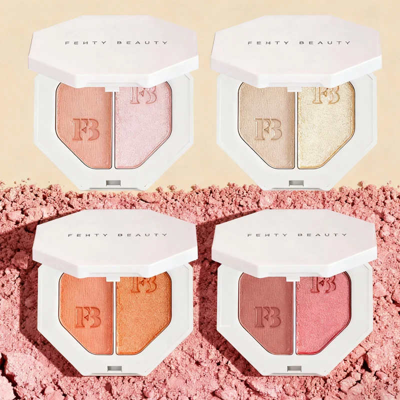 

Fenty Beauty 3D струящаяся светлая масляная пудра Компактная одно- и двухцветная глянцевая осветляющая лицо Нежная приятная для кожи