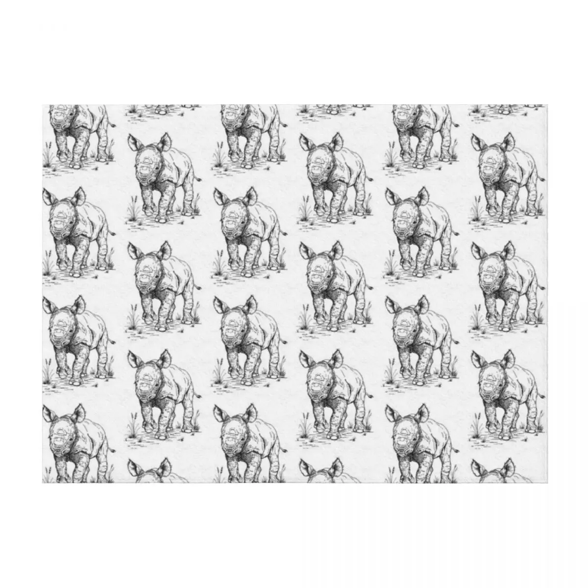 

Baby Rhino Throw Blanket Beach Luxury Throw Single for winter Blankets