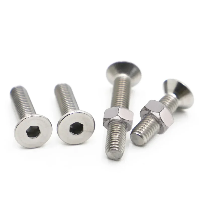 M2 M2,5 M3 M4 M5 M6 M8 DIN7991 304 Edelstahl Sechskant Innensechskant Senkkopf Flachkopfschraube Muttern Schrauben Sortiment Kit – Detail 10