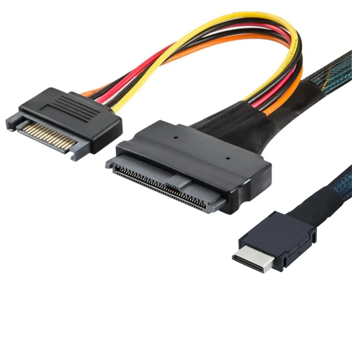 

Улучшенный ADEGBO серверный кабель Gen 4 Oculink SFF-8611 4I к PCIe SFF-8639 U.2 NVMe