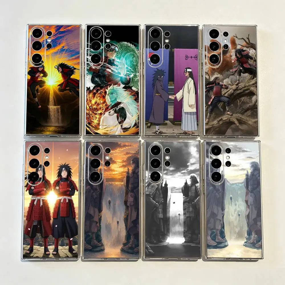 Hashirama VS Madara Simple Transparent Printed Phone Case for Samsung Galaxy  S26/S25/24/23/22/30/21/10/9,Ultra,Plus