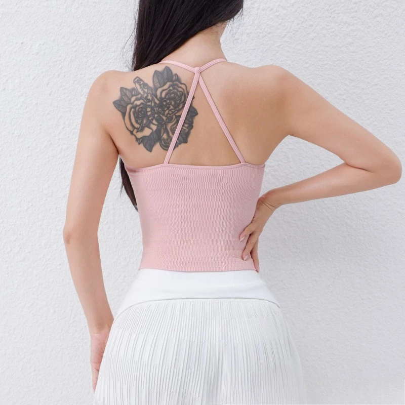 

Mileegirl Built-in Pads Women Yoga Bras Beauty Back Sports Crop Tops Large Elastic Gym Fitness Tank Tops Quick Dry Workout Vest