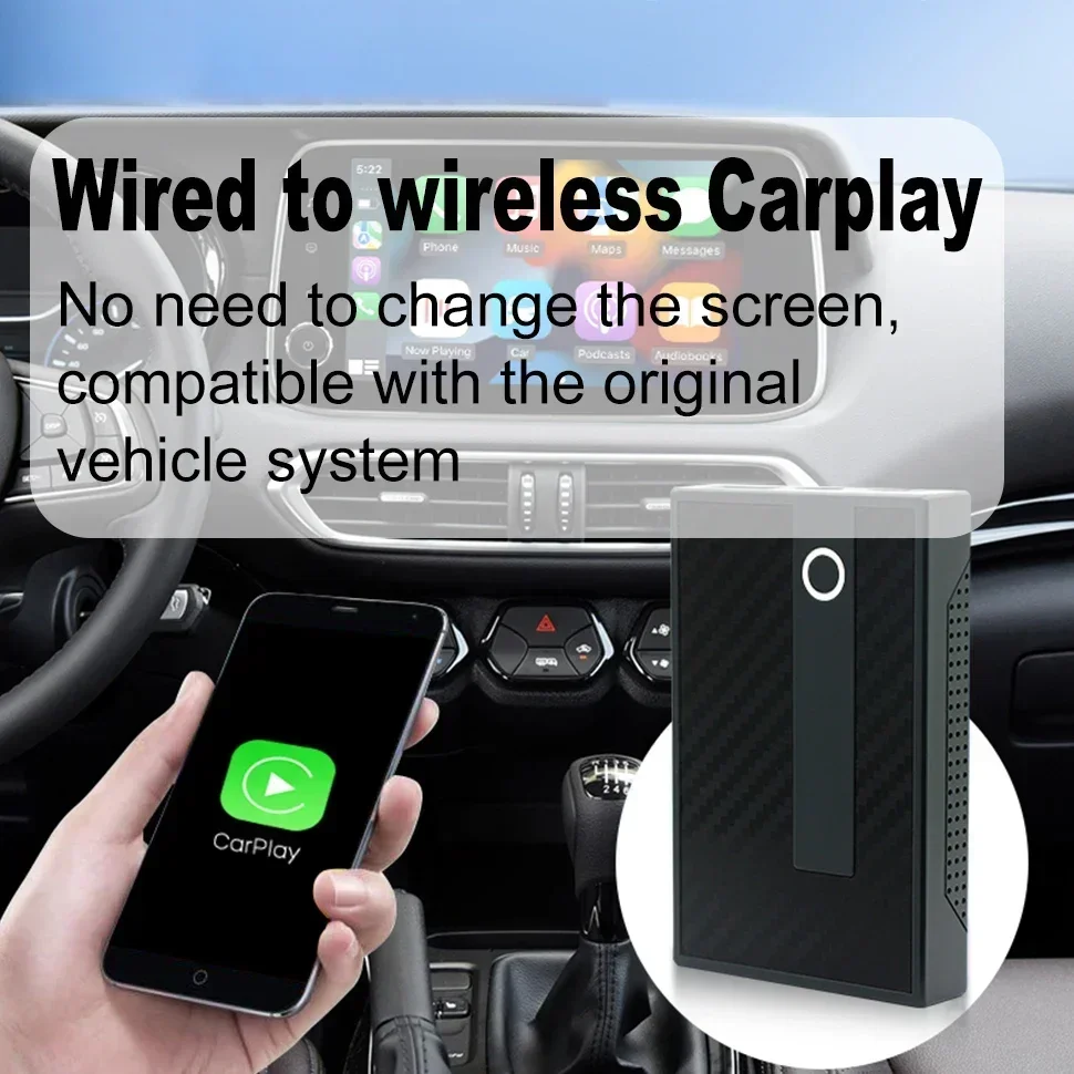 Plug and Play Smart Dongle Android Ai Box Wired To Wireless Carplay Android Auto Adapter for Netflix YouTube Cars