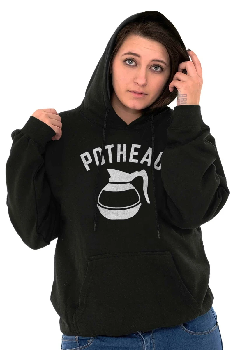 

2025 Autumn and Winter Funny Coffee Humor Pothead Caffeine Joke Hoodie Hooded Sweatshirt Men Women