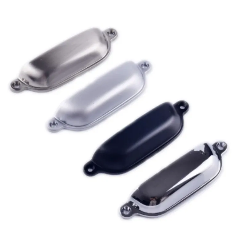 Black Semi-Circular Zinc Alloy Cabinet Pull Minimalist European Style Wardrobe Drawer Handle