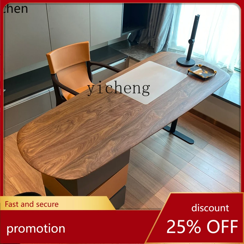 

YFY Solid Wood Desk Light Luxury Modern Minimalist Living Room High-End Study Desk Minimalist Office Table