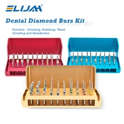 ELIJAH 30pcs Dental Diamond Burs Drill Autoclavable Holder High Speed Handpiece Alumimum Sterilization Tool for Dental Clinics
