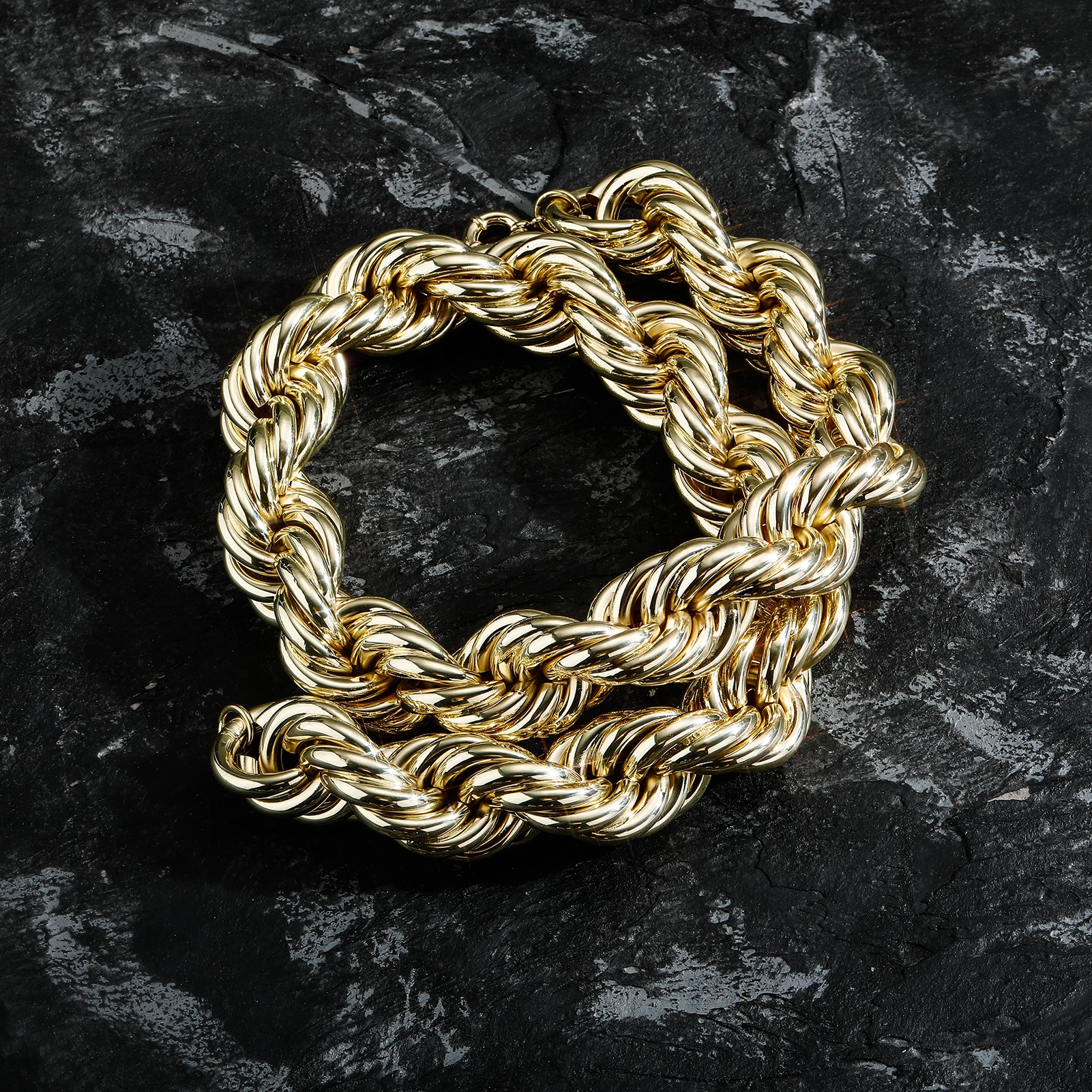 TOPGRILLZ New 30MM Rope Chain Stainless Steel Mens Luxury Necklace Hip Hop Heavy Metal Punk jewelry 30\