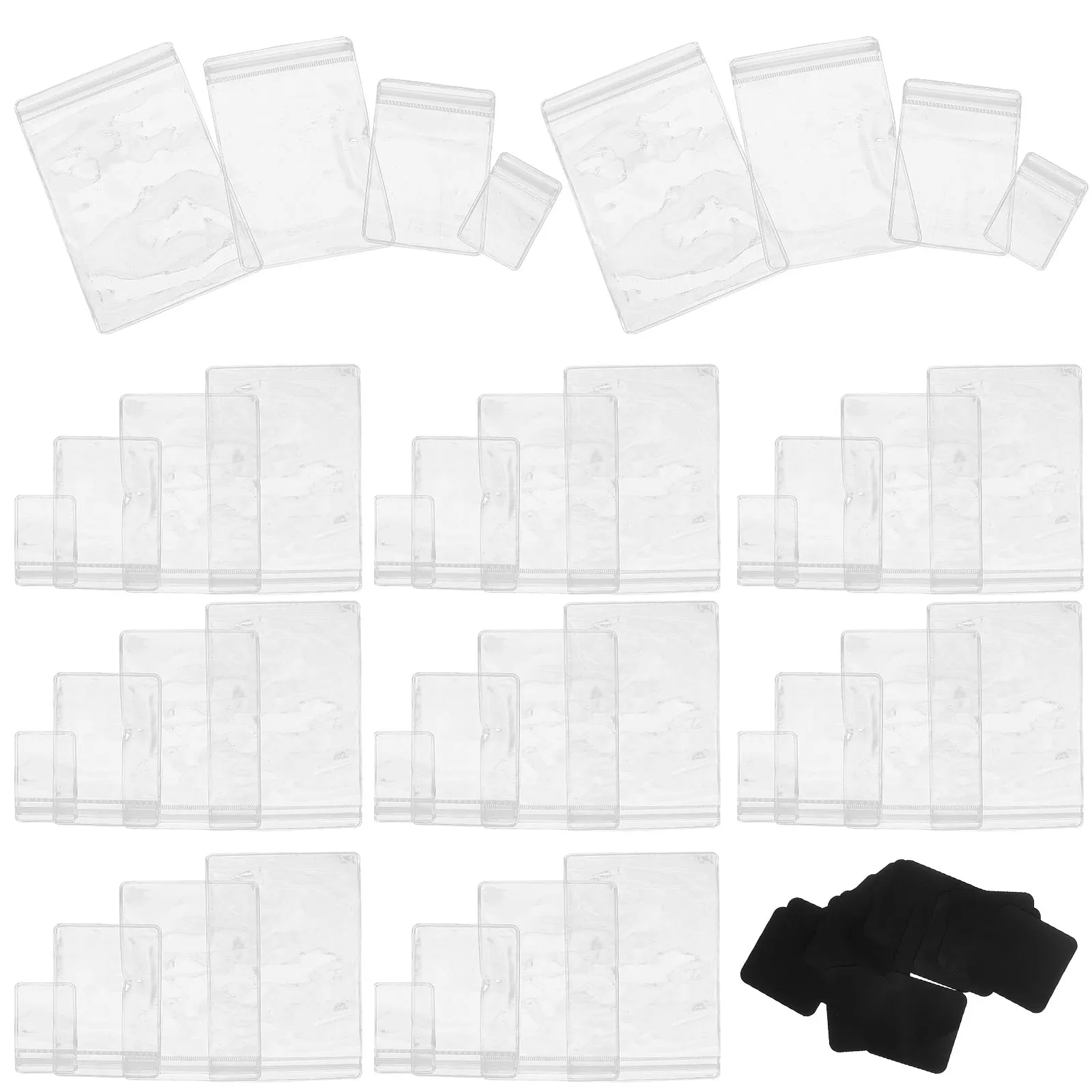 

1 set Jewelry Storage Bags Clear Self-Sealing Waterproof Durable Pouches for Necklaces Chains Accessories Travel Packaging PVC