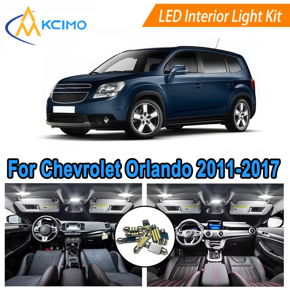 

Super Bright 6000K White/Blue LED Bulbs​​ For Chevrolet Orlando(2011-2017) Interior Lights & License Plate Dome Lights