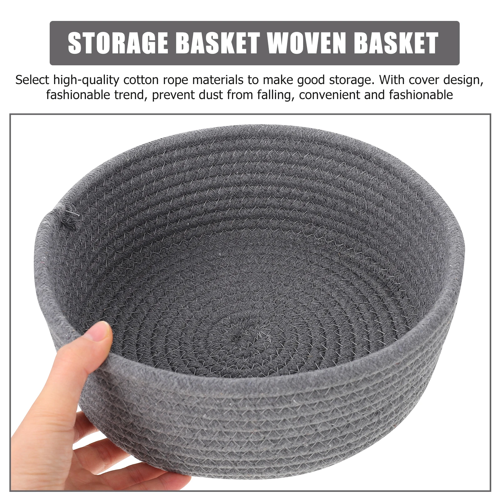 

Cute Cotton Rope Storage Woven Decorative Basket for Home Bedroom Office LaundrySundriesGraceful DesignChic
