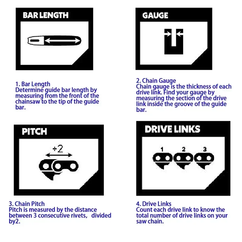 2/3PC Catena per motosega da 14 pollici Passo 3/8" 52 DL Calibro 0,050" 26 Frese Drive Semi Scalpello Accessorio per sega elettrica Lama di ricambio