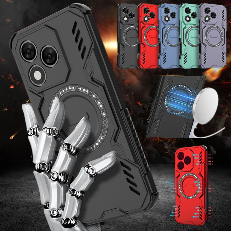 Wärmeableitende Schutzhülle für Honor 600 Pro 400 Lite 5G, magnetische Hülle für kabelloses Laden, Fundas Coque