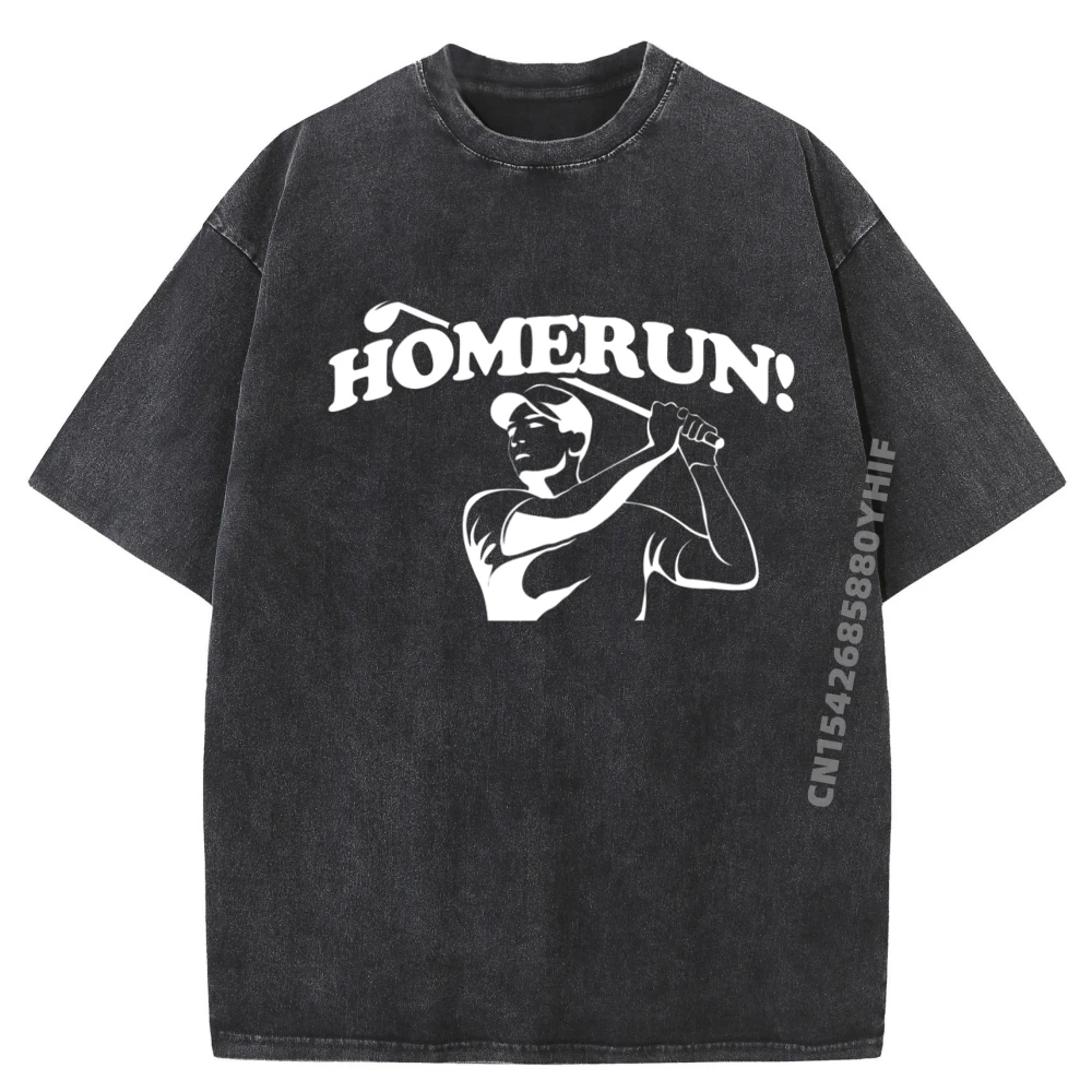 

Funny Golf Baseball Mash Up Homerun Graphic Tees Men Washed Vintage Shirt Mens Clothing Printed Camiseta