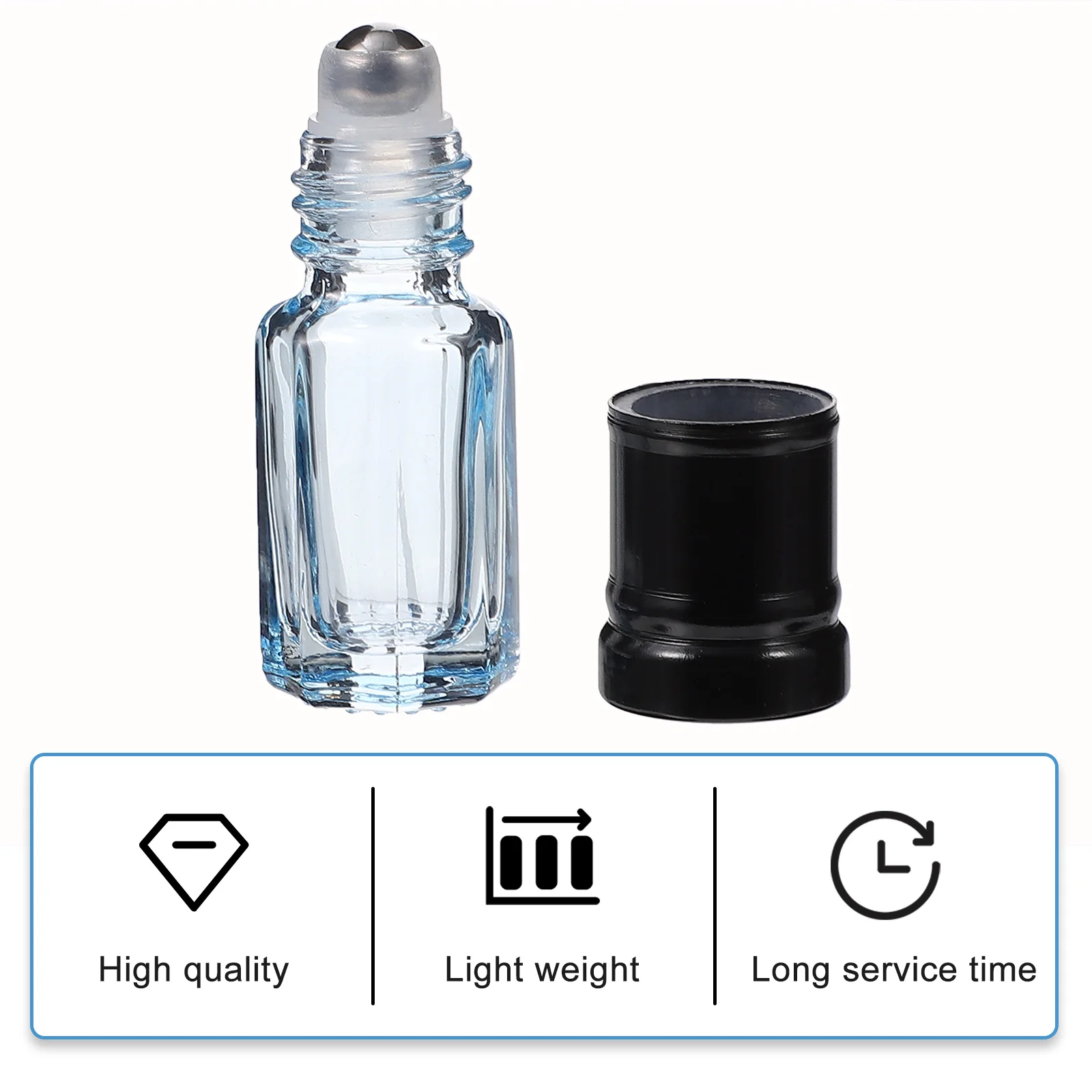 

8Pcs 3Ml Empty Roller Bottles Glass Essential Oil Containers with Roll-on Applicator for Perfumes and Liquids Travel Safe