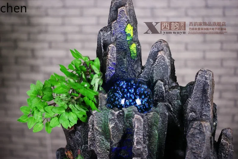 DSA Large Rockery Fish Pond Tank Fountain Ornament Water Wheel Practical Creative Home Decor