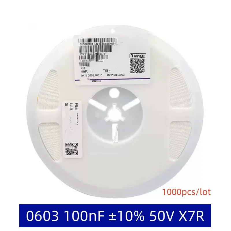 

(1000 шт./партия) SMT конденсатор 0603 10% НФ ± 50 в X7R 0603B104K50 0NT совершенно новый оригинальный запас
