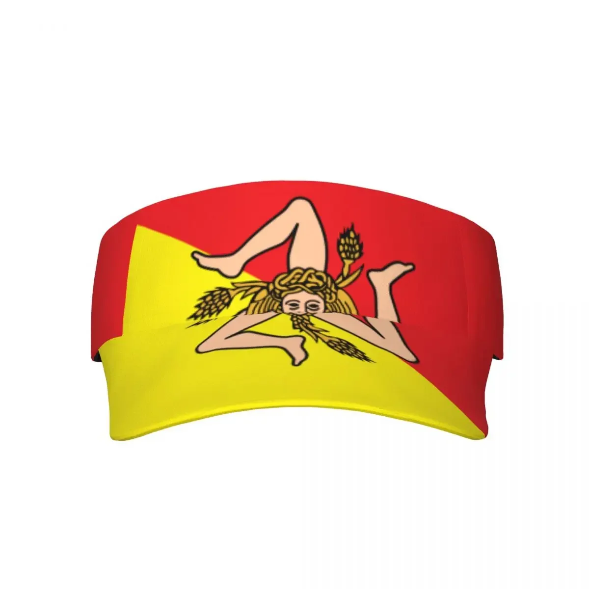 Sports Sun Cap Adjustable Visor UV Protection Top Empty Tennis  Running Sunscreen Hat Sicily Flag