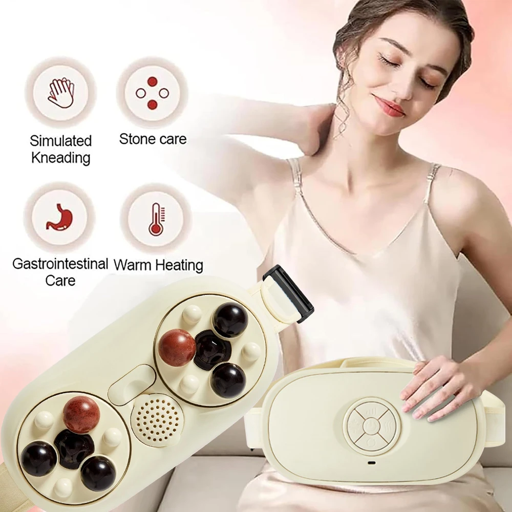 

Electric Abdominal Massager Bian Stone Kneading 3-Intensity Modes Anti-Cellulite Belly Shaking Remover Warming Palace, Stomach