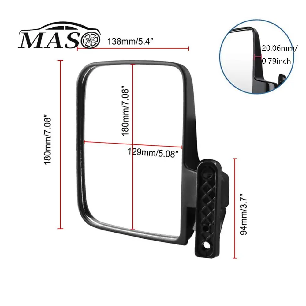 180*138mm 180 Degrees Black Rear view mirror Car Accessories