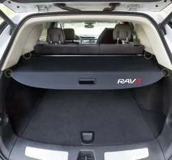 Black Trunk Shade Rear Parcel Shelf Cargo Cover For Toyota RAV4 2014-2019 Car Boot Luggage Security Shield Shade