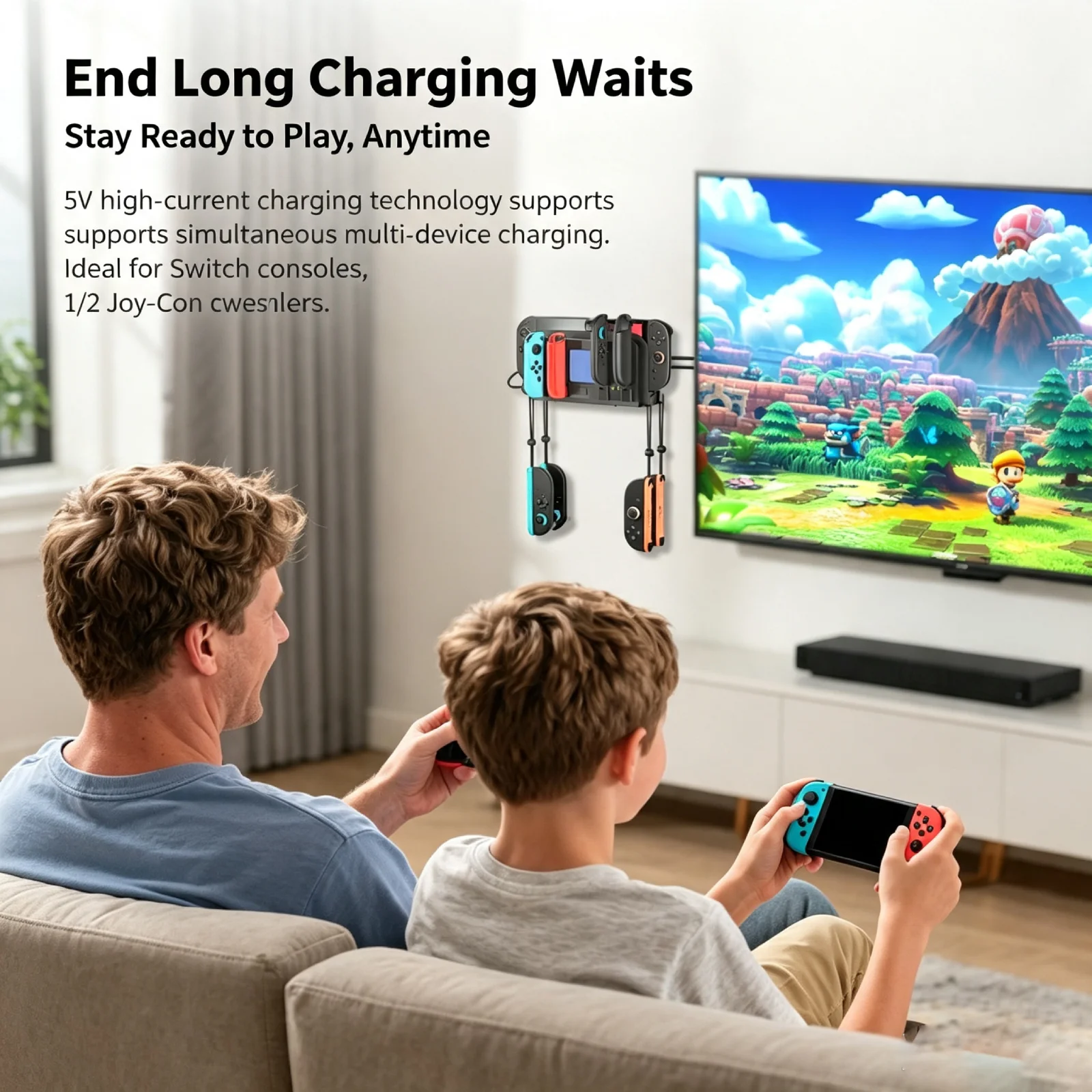 Universal Switch1/2 Charging Dock Wall Mount Joy-Con Left Right Controller Stand Console Storage Holder Gaming Accessories