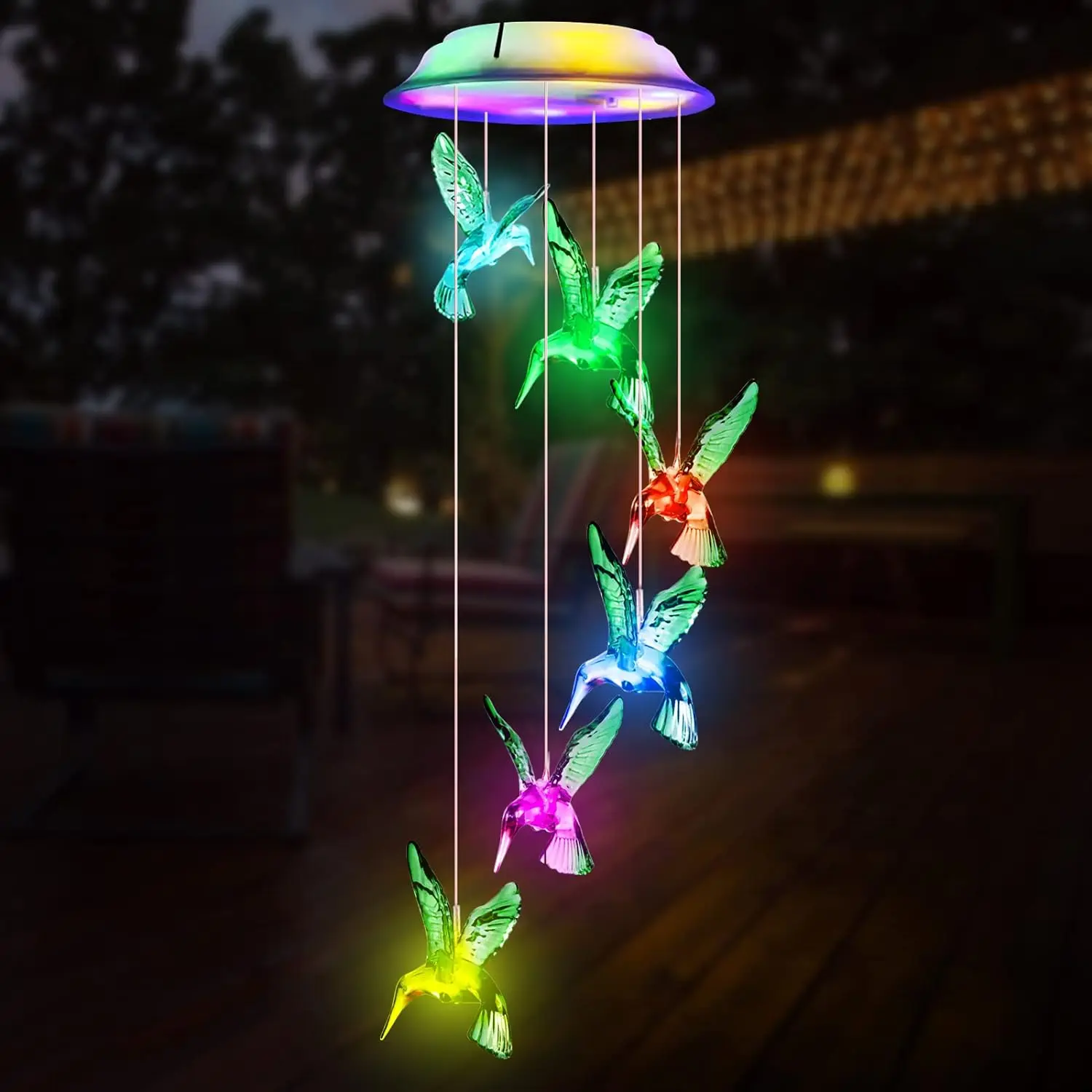 Imagem -05 - Coruja Solar-powered Memorial Wind Chimes com Luzes Impermeável Led Exterior Jardim Decoração ao ar Livre Presentes