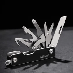 EDC emergency survival tool and multi-function folding knife, scissors ScrewdriverMulti-Tool Keychain