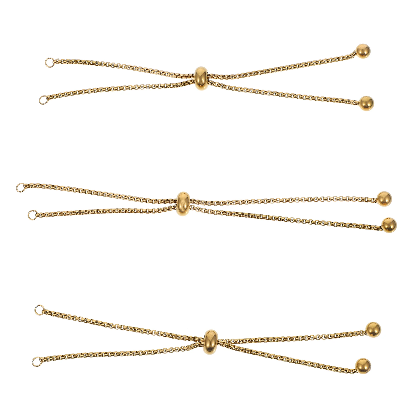 

3pcs Pearl Bracelet Stainless Steel Adjustable Chains for Jewelry Making DIY Slider Bracelets Extendable Bulk Clasp Connectors