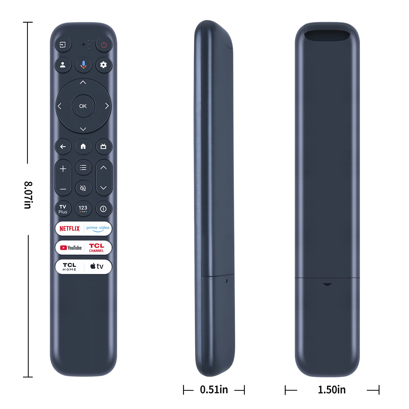 New For TCL Smart TV Voice Remote RC813 FMB1 With Mic Built In Netflix Apple TV