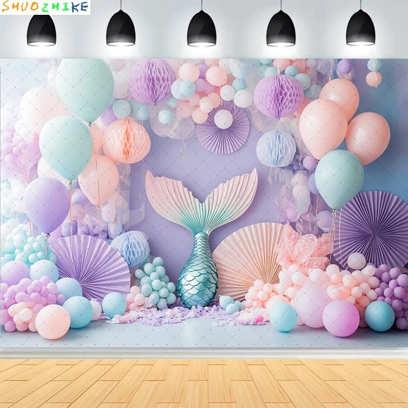

Baby Shower Happy Birthday Party Photography Backdrops Newborn Kids Air Balloon Princess Tropical Jungle Photo Background BB-15