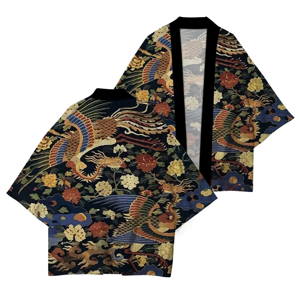 Japanese Traditional Clothing Japanese Kimono Men\'s And Women\'s Printed Tops Loose Fashion Kimono High Quality Casual Tops