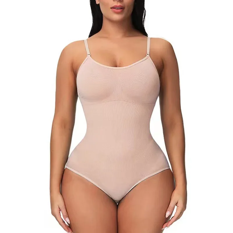 Bodysuit lingerie feminina sem costura emagrecimento controle corpo de uma peça shapewear sling camisola macacão sexy apertado espartilho preto topo