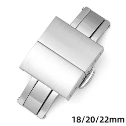 316L Stainless Steel Butterfly Buckle 18mm 20mm 22mm High Quality Double Press Buckle Metal Deployment Clasp Turtle Back Buckle