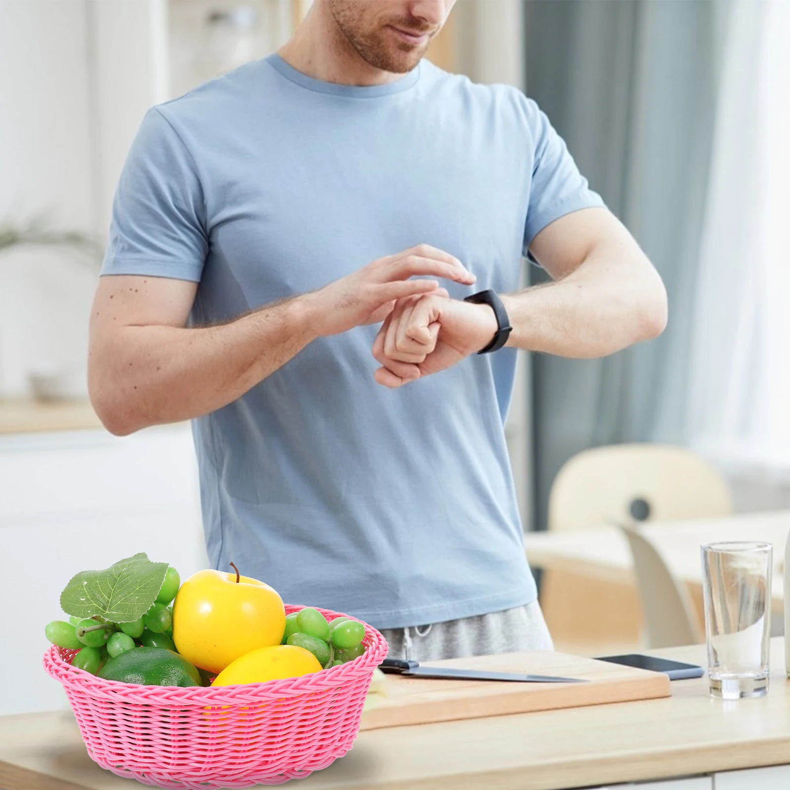 

Afternoon Tea Tray Kitchen Basket Fruit Baskets Jewelry Multipurpose for Storage Plastic Woven Dish