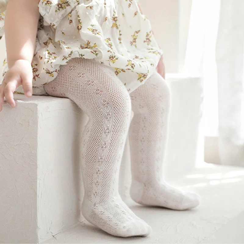 Baby Panty Voor Meisjes Gebreide Katoenen Panty Lente En Zomer Dunne Mesh Baby Anti-Mug Kous Meisjes Bovenkleding Legging