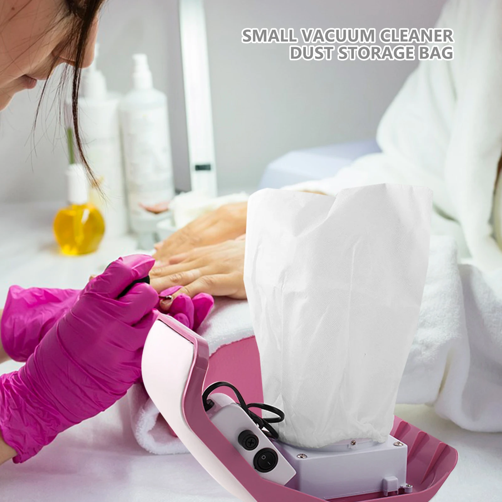 10 個の交換用集塵バッグ爪用コンパクトダストクリーナーバッグマニキュアツール用ネイルアートサプライポーチ