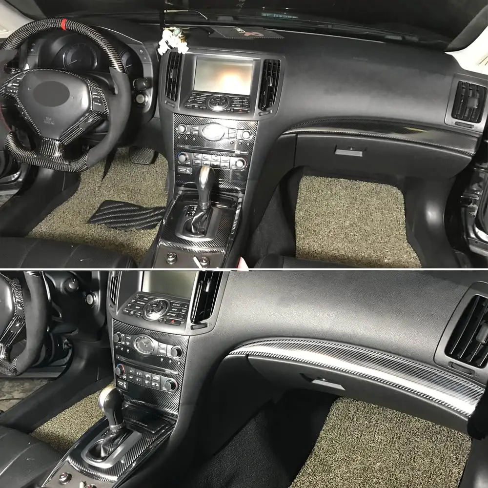 

Carbon Fiber Interior Trim Stickers For Center Console Door Handle Coupe 2007–2013 Car Styling Enhancement