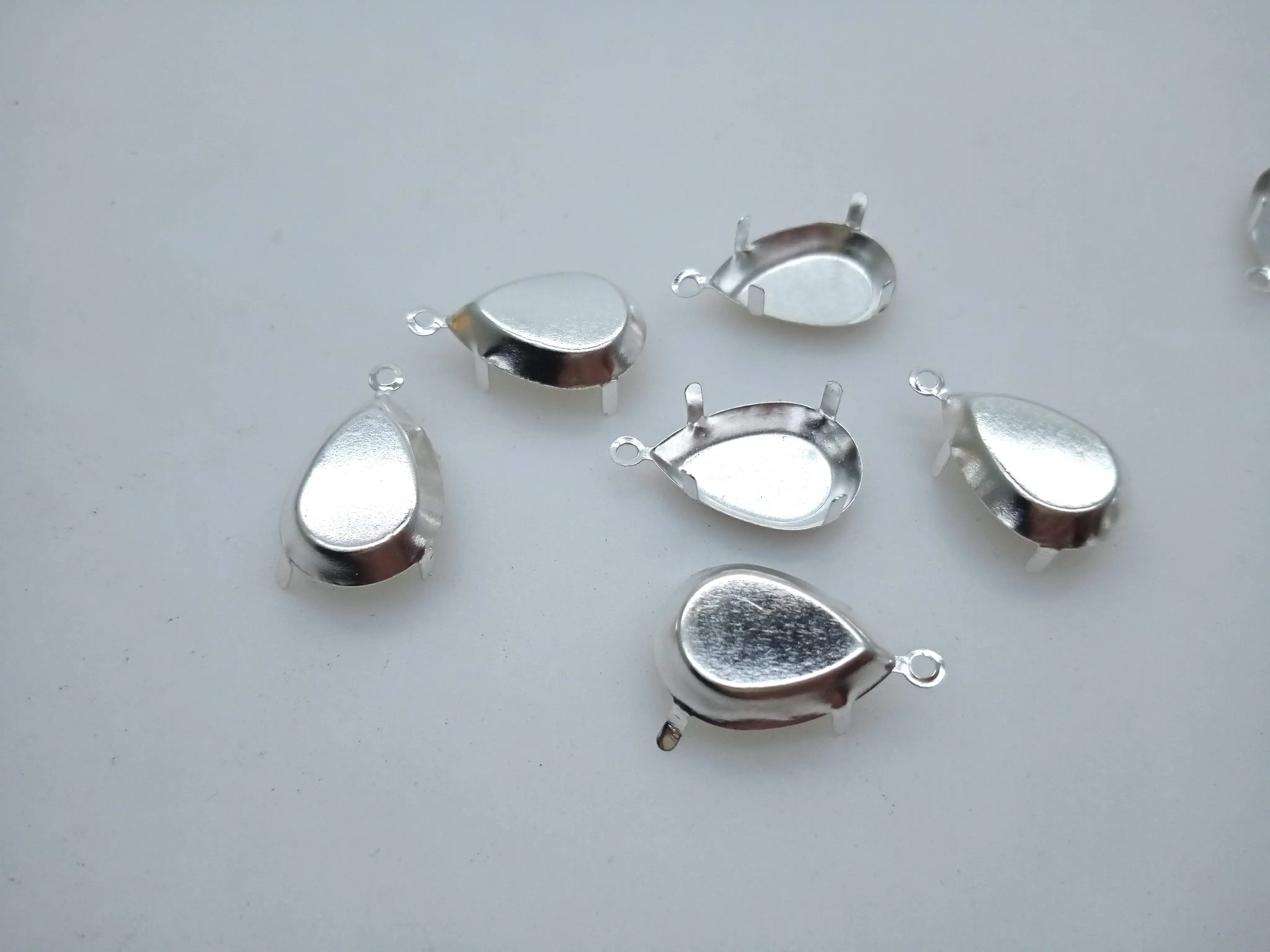 10x14/13x18/18x25mm Teardrop Pendant Cabochon Blank Settings Bezel Eyelet platinum Silver Gold Base DIY Crafts Jewelry Making