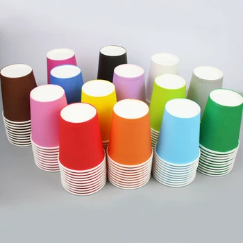 단단한 두꺼운 종이 컵, 일회용 컵, 결혼식 생일 파티, 휴일 일회용 식기, 10 개, 9oz, 250ml