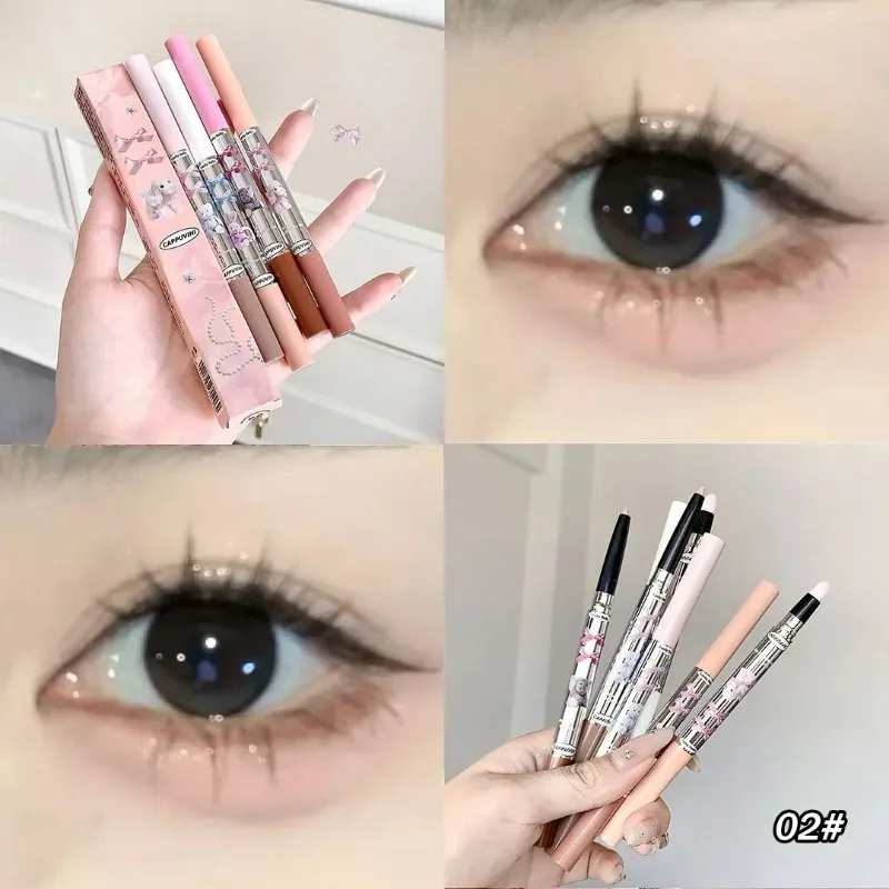 Dubbelzijdige Glitter Liggend Zijderups Potlood Markeerstift Make-Up Pen Matte Natuurlijke Oogschaduw Witmaker Stok Pen Koreaanse Make-Up