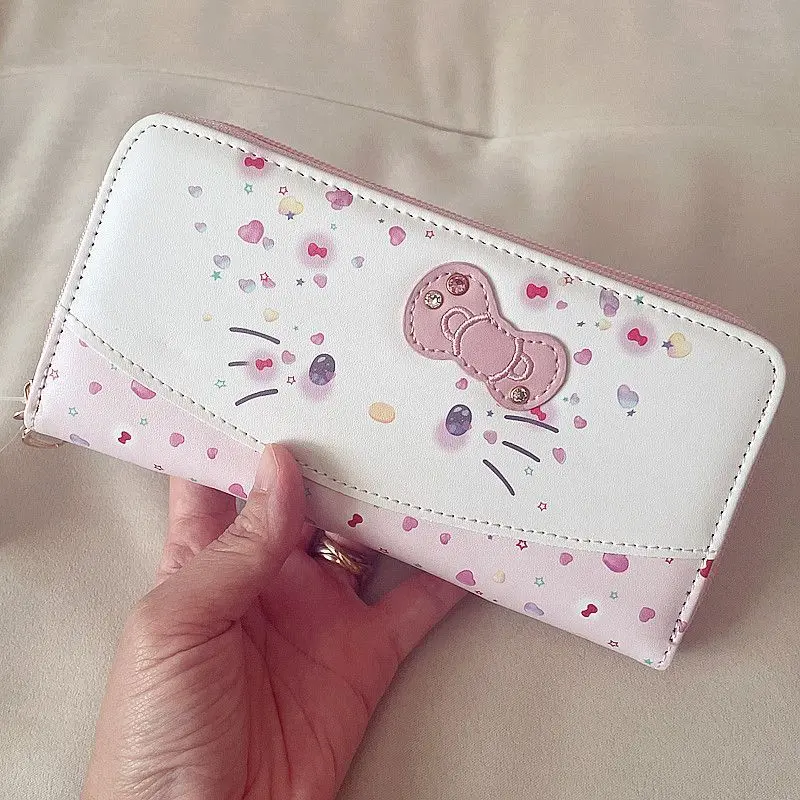 Sanrio Hello Kitty 50th Anniversary My Melody Kuromi Wallet Kawaii Bag Casual Pu Leather Wallet Cute Card Bags Birthday Gifts