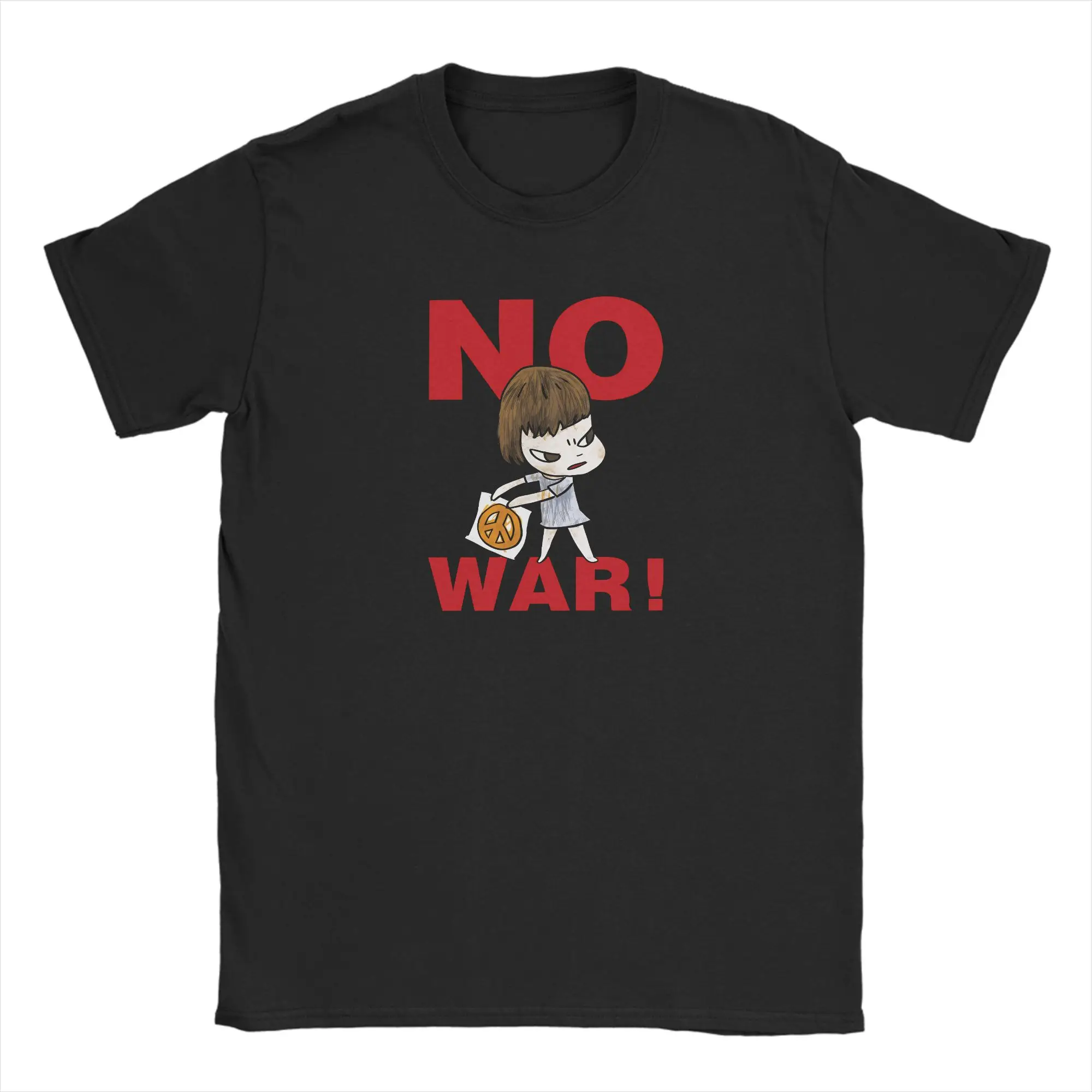 Men's Y-Yoshitomo Nara T-Shirts No War Cotton Clothes Beach Y2K Casual Short Sleeve T-Shirt O Neck Hipster Casual Tshirt,